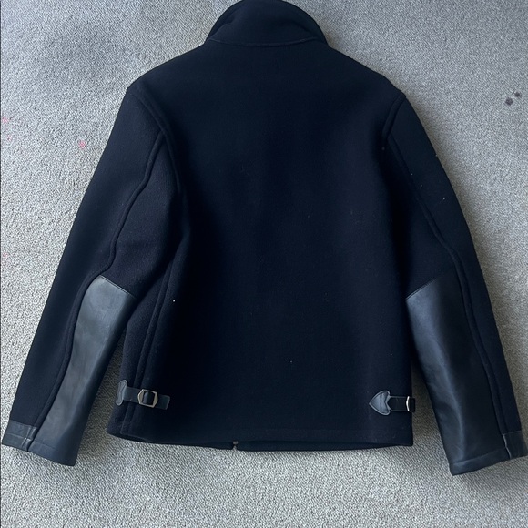 Men's Classic Black Jacket with Leather Accents - Picture 5 of 14